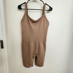 Mid-Thigh Shapewear Bodysuit Tan